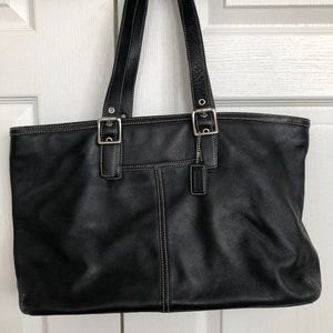 Coach black large leather purse.